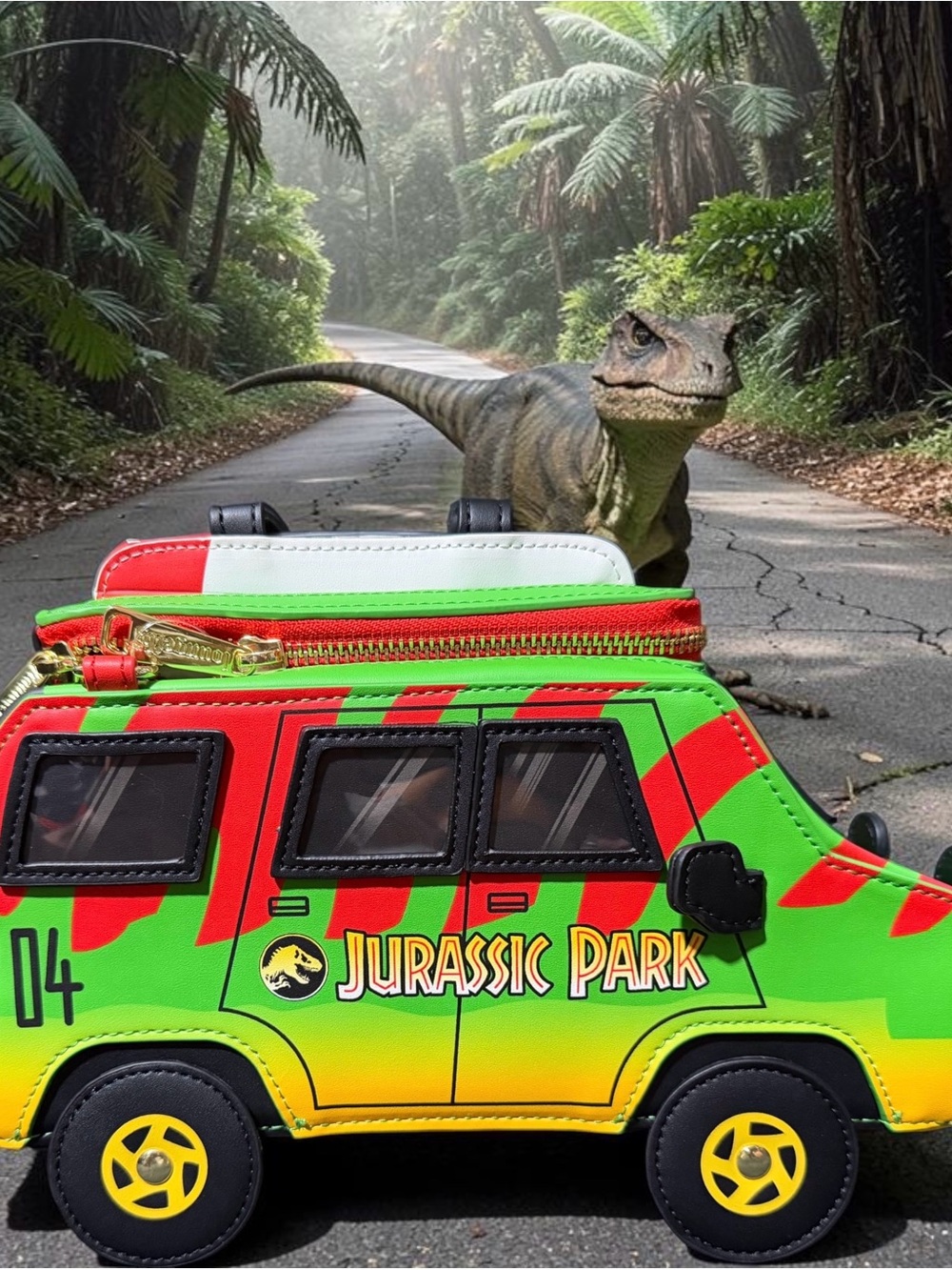 Loungefly Jurassic Park Ford Explorer Light-Up Crossbody Bag NWT Sold Out